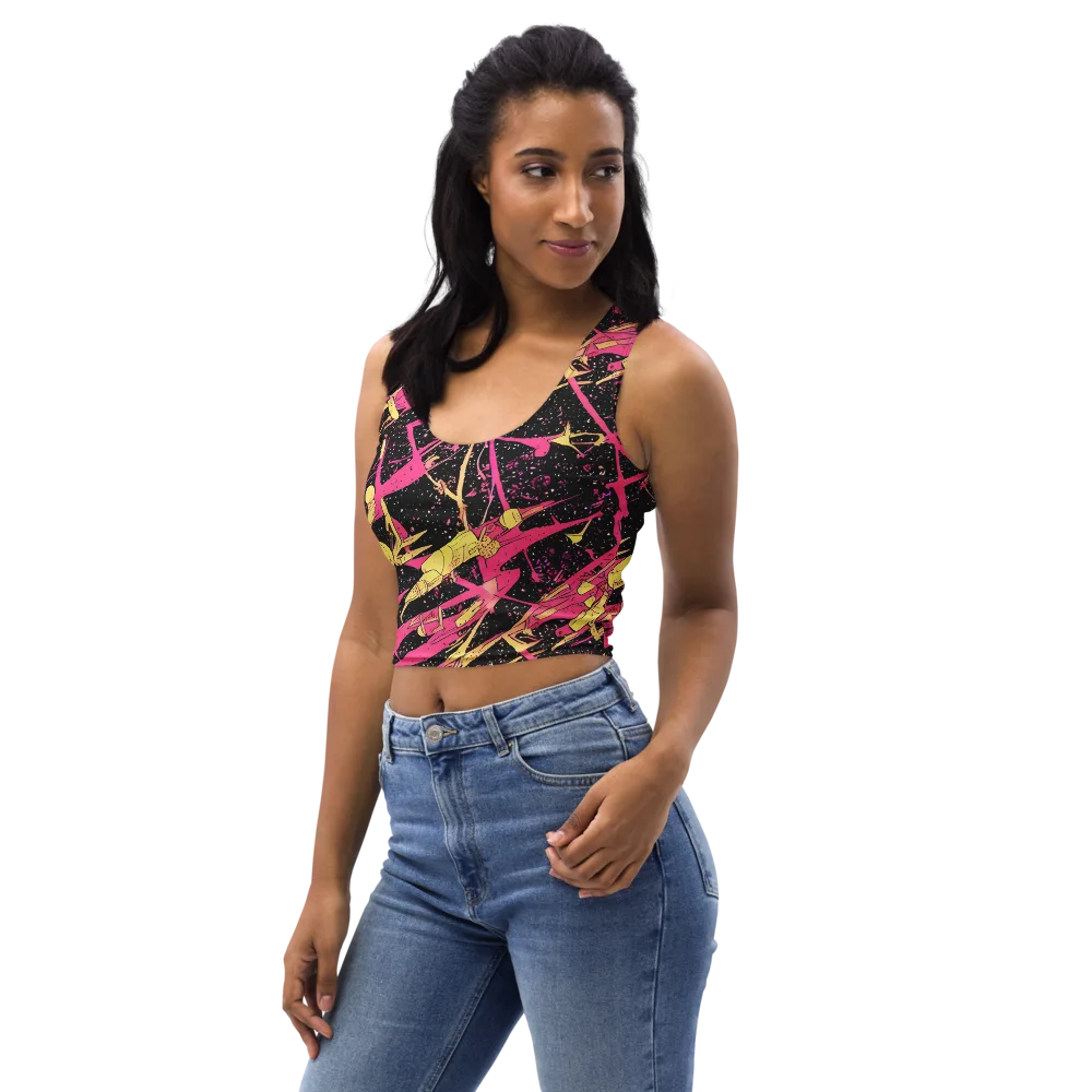 Galaxy Graffiti on Crop Top — Left Front