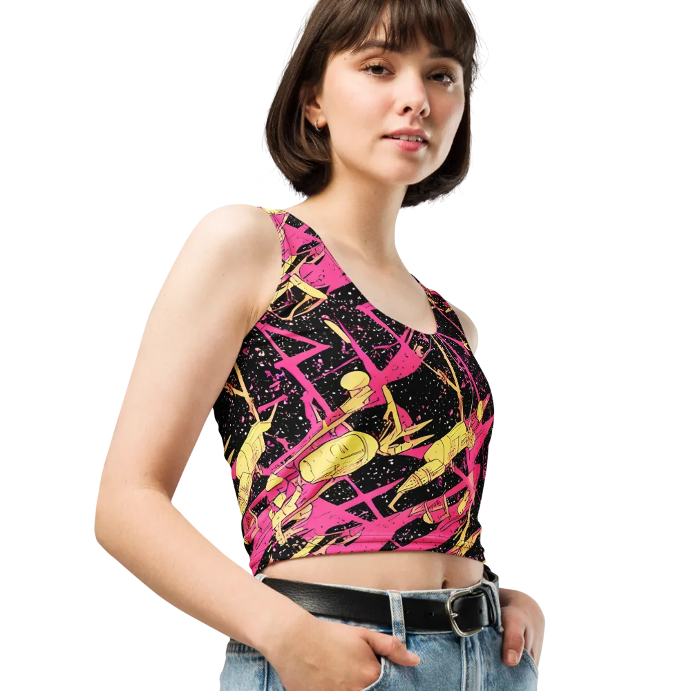 Galaxy Graffiti on Crop Top — Right Front