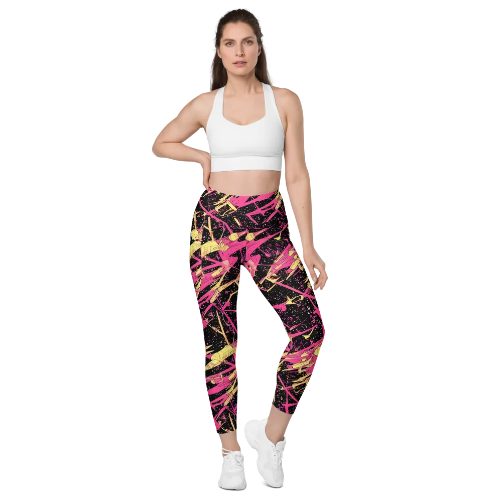 Galaxy Graffiti on Leggings with Pockets — Front