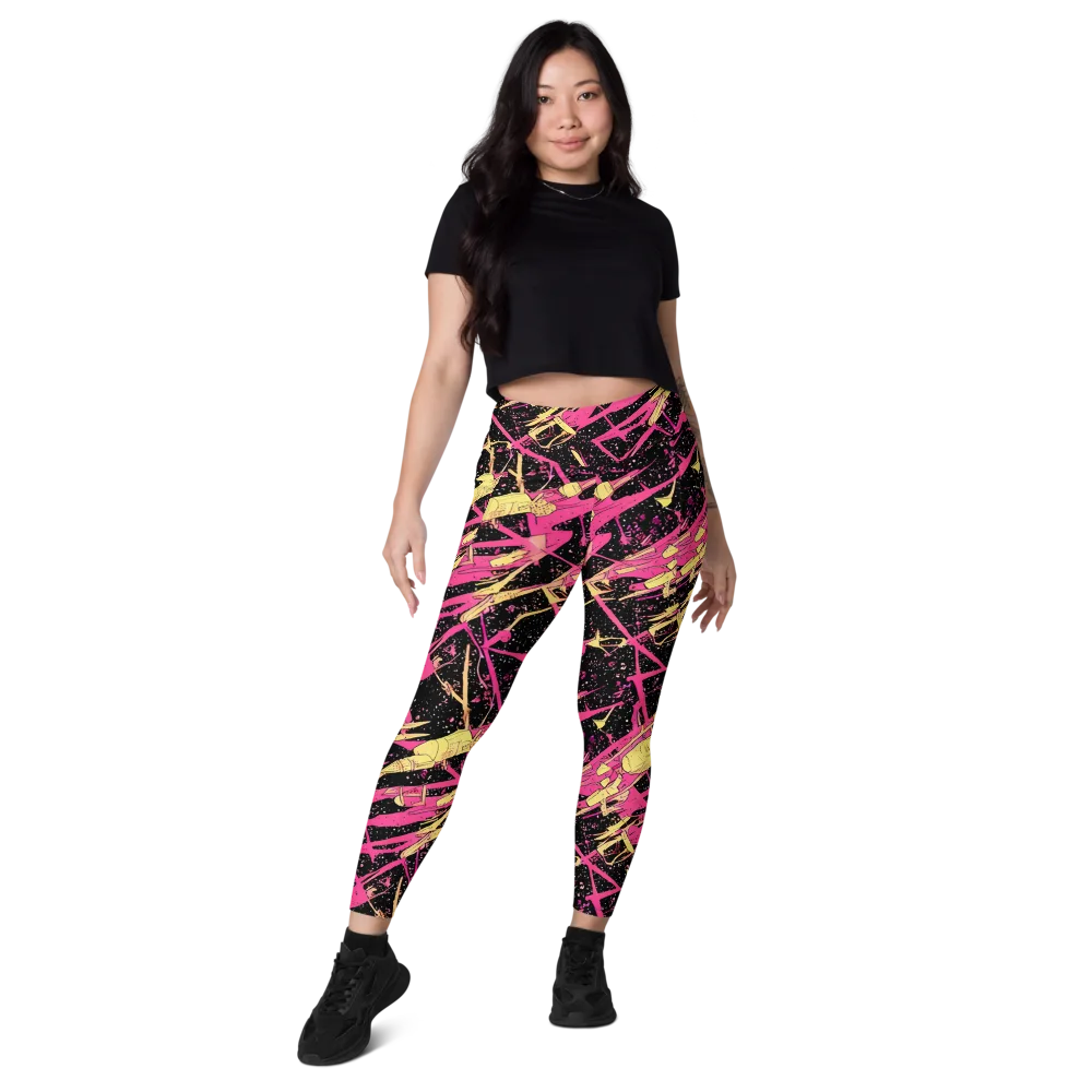 Galaxy Graffiti on Leggings with Pockets — Front
