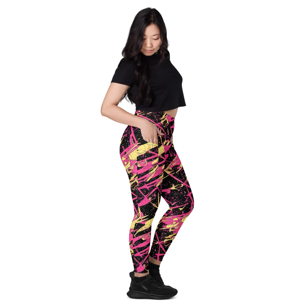 Galaxy Graffiti on Leggings with Pockets — Right