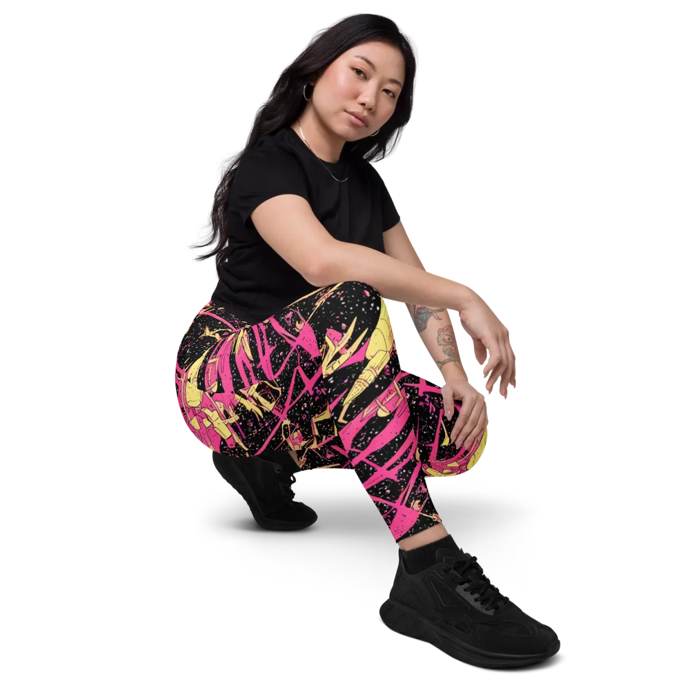 Galaxy Graffiti on Leggings with Pockets — Right Front