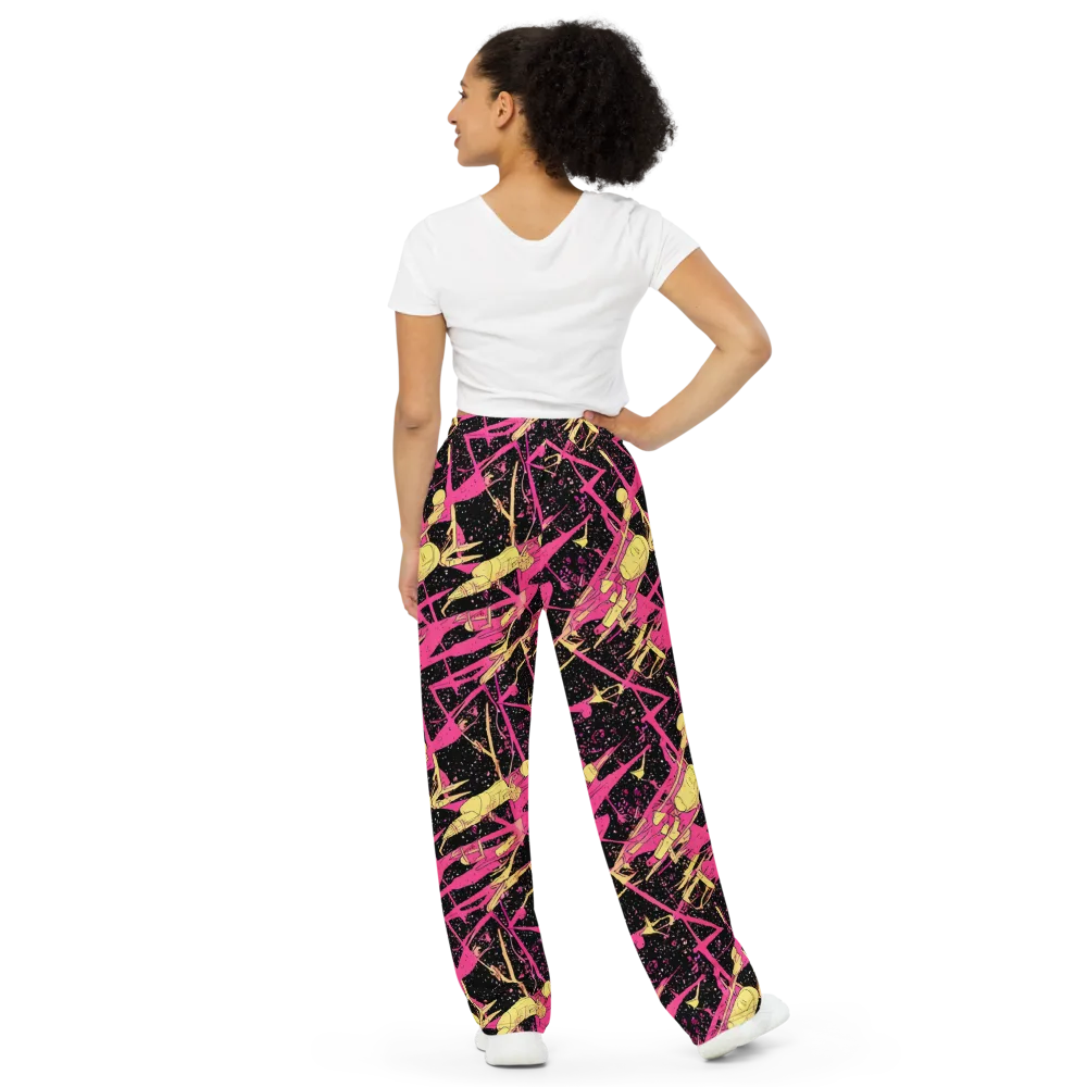 Galaxy Graffiti on Wide-Leg Pants — Back