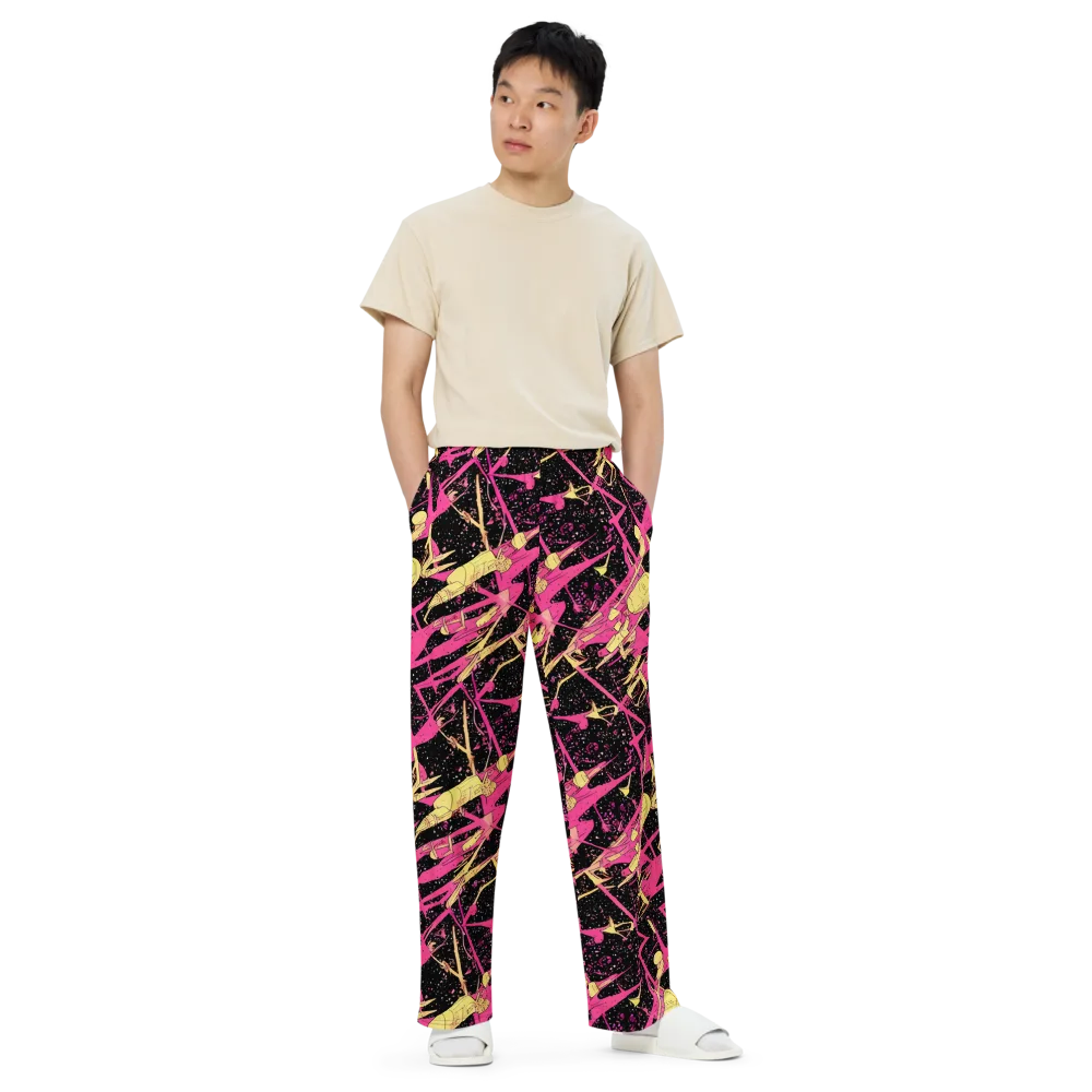 Galaxy Graffiti on Wide-Leg Pants — Front