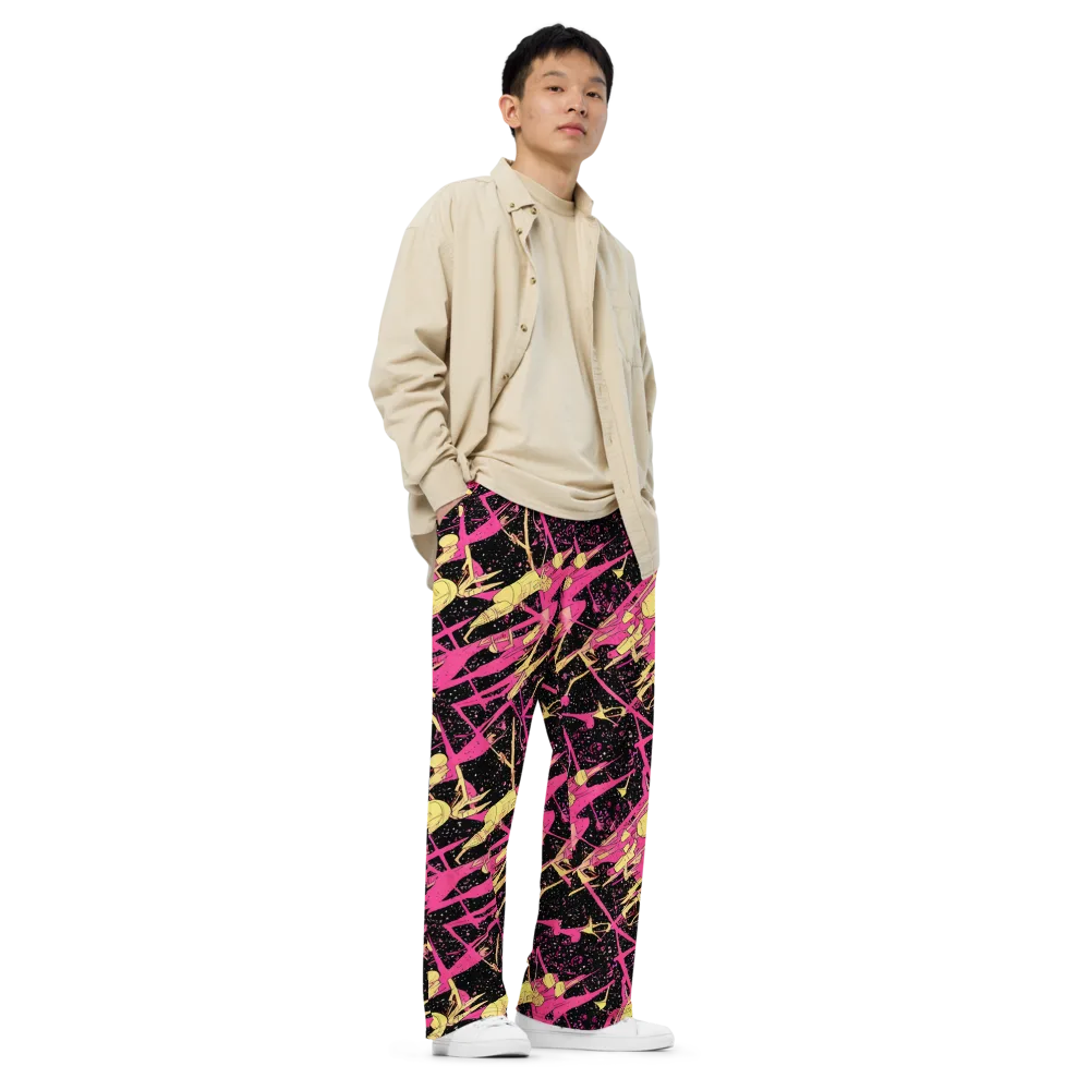 Galaxy Graffiti on Wide-Leg Pants — Right Front