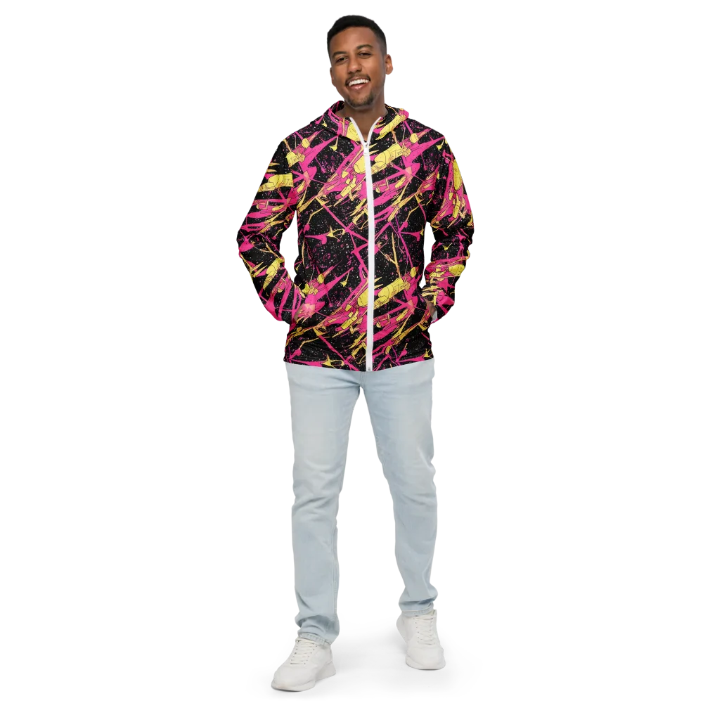 Galaxy Graffiti on Men's Windbreaker — Front