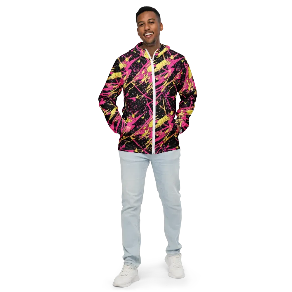 Galaxy Graffiti on Men's Windbreaker — Front