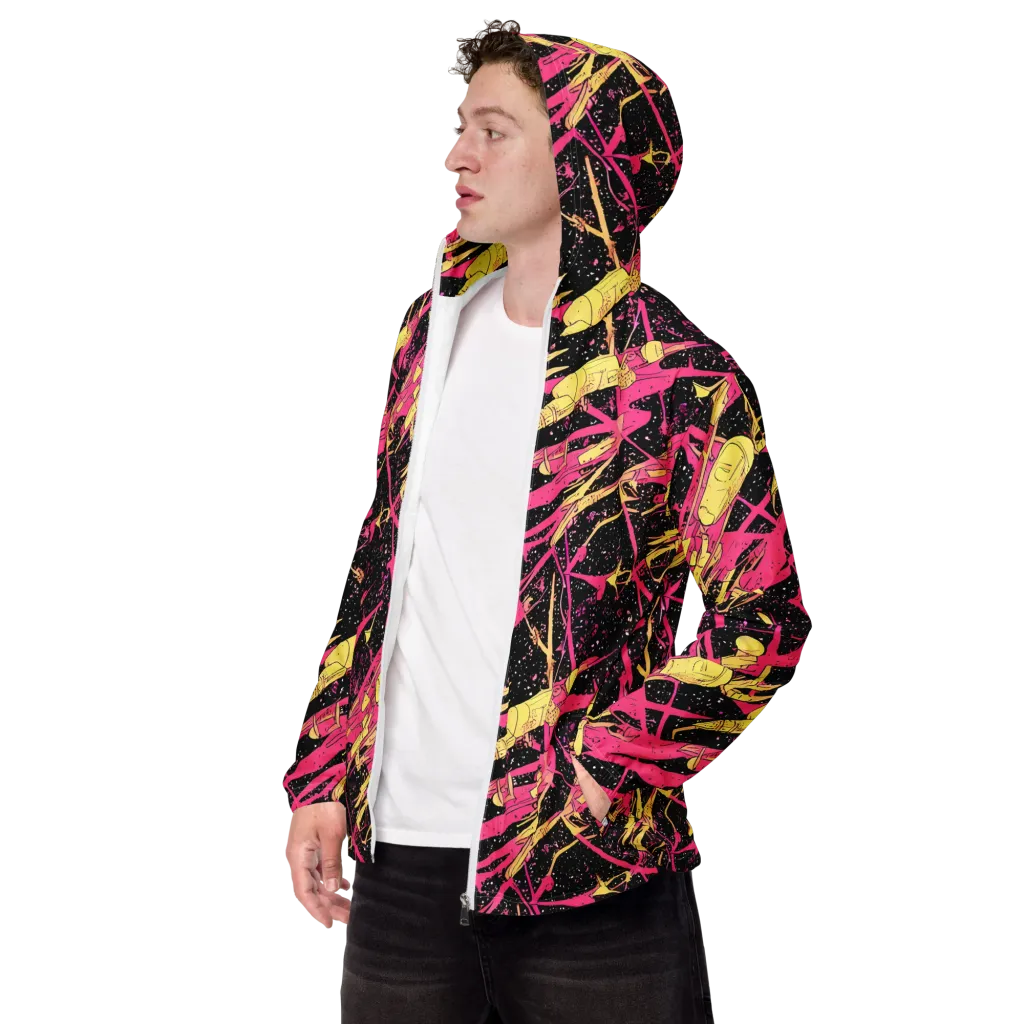 Galaxy Graffiti on Men's Windbreaker — Left Front