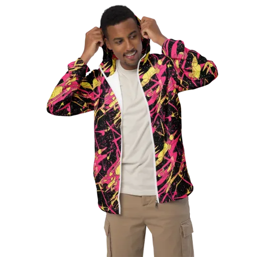 Galaxy Graffiti on a Men's Windbreaker