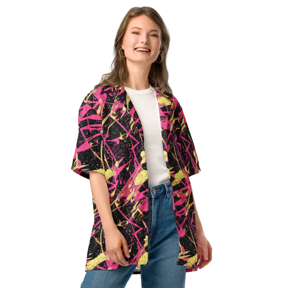Galaxy Graffiti on Button Shirt — Front