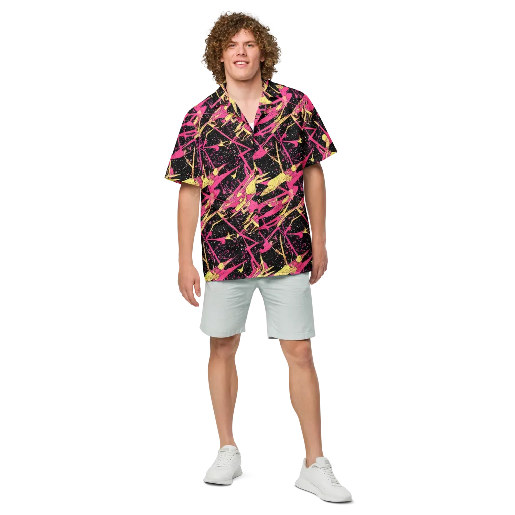 Galaxy Graffiti on Button Shirt — Front