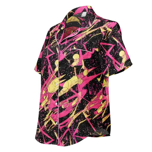 Galaxy Graffiti on a Women's Short Sleeve Pajama Top