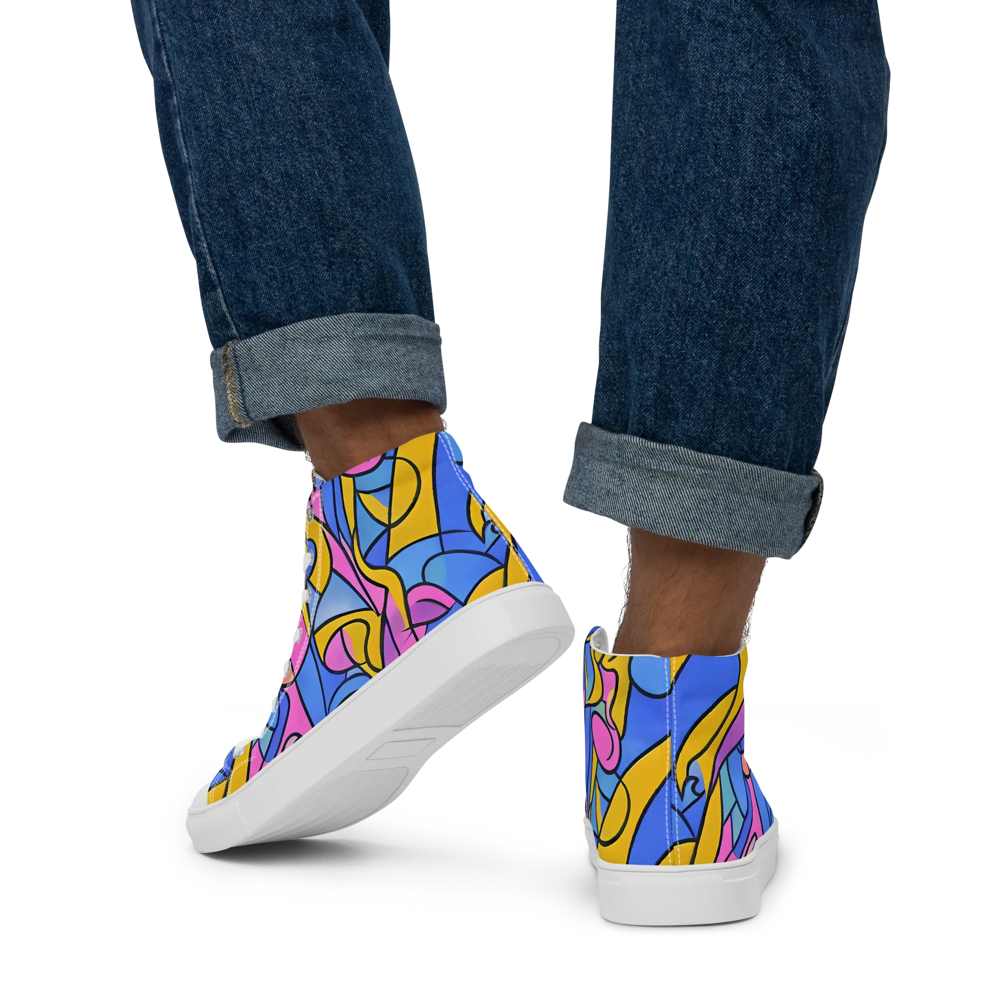 Alexander Archipenko on Men's High Top Canvas Shoes — Back