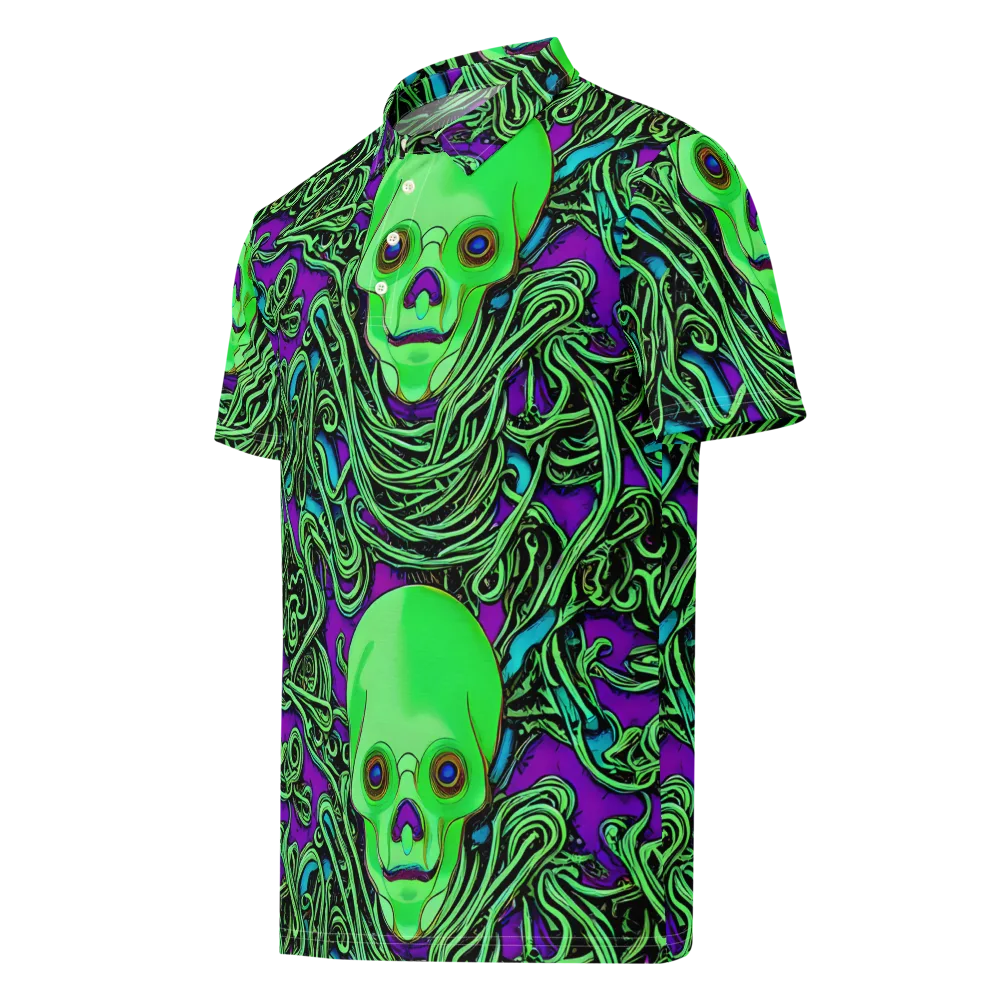Ghostly Labyrinth on Men's Slim Fit Polo Shirt — Left Front