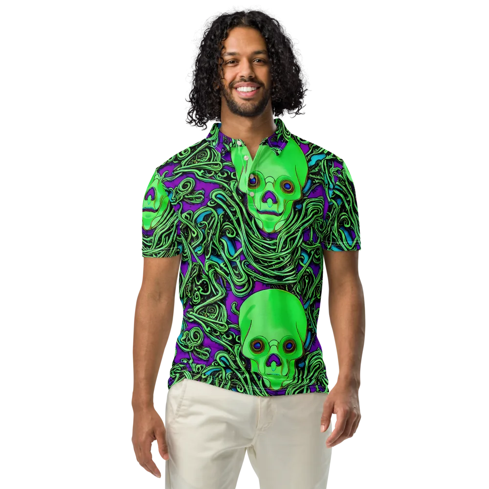 Ghostly Labyrinth on Men's Slim Fit Polo Shirt — Front