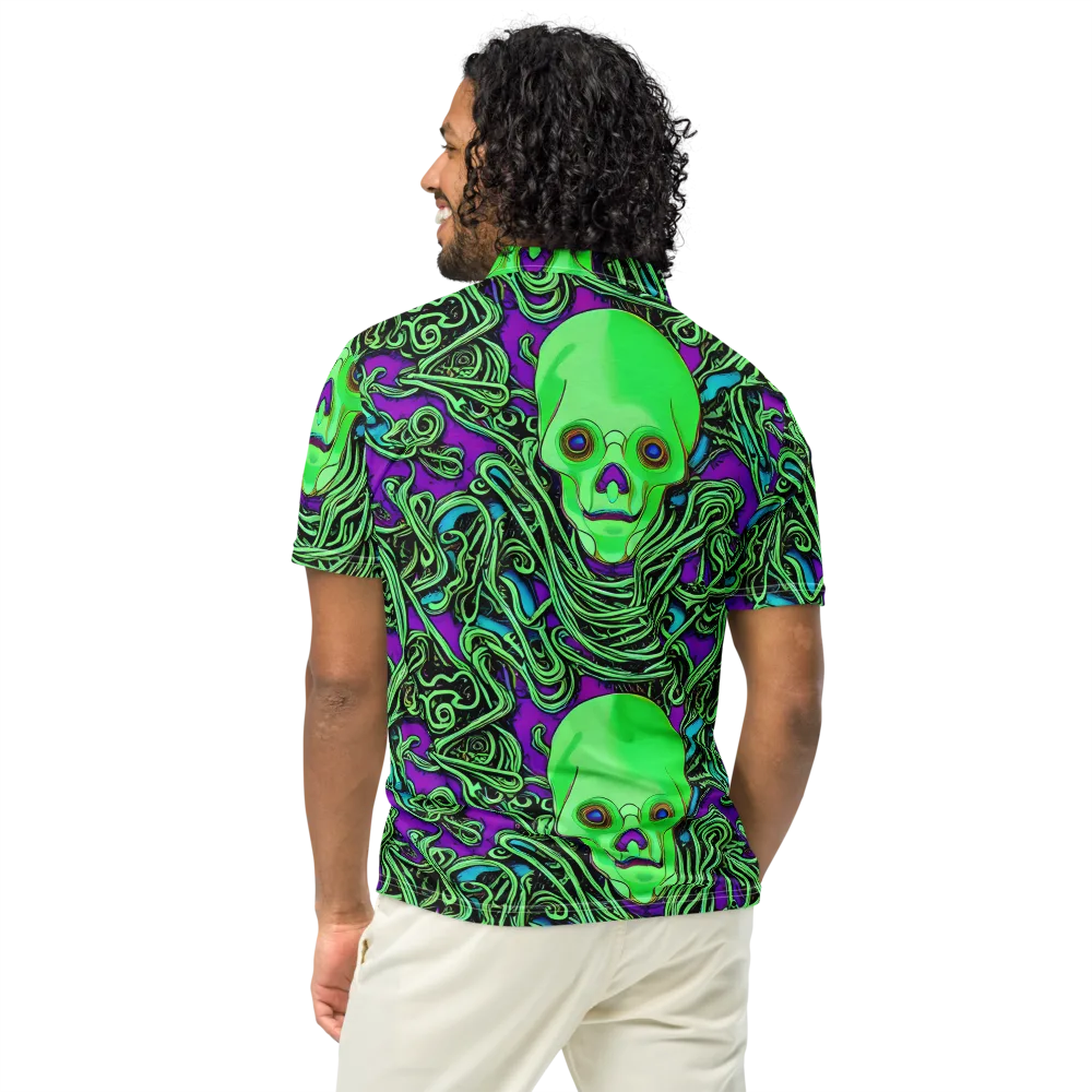 Ghostly Labyrinth on Men's Slim Fit Polo Shirt — Back