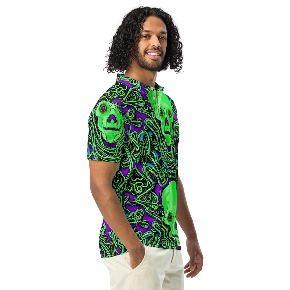 Ghostly Labyrinth on Men's Slim Fit Polo Shirt — Right Front