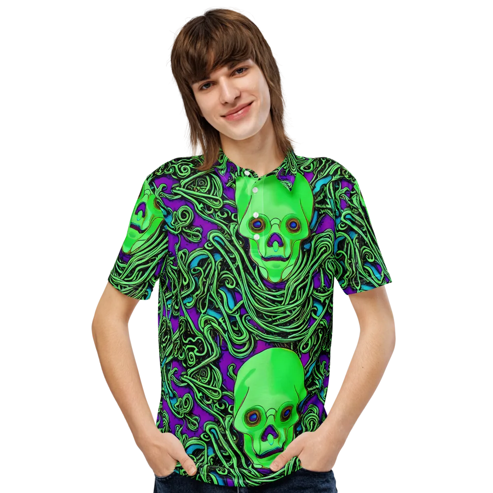Ghostly Labyrinth on Men's Slim Fit Polo Shirt — Front