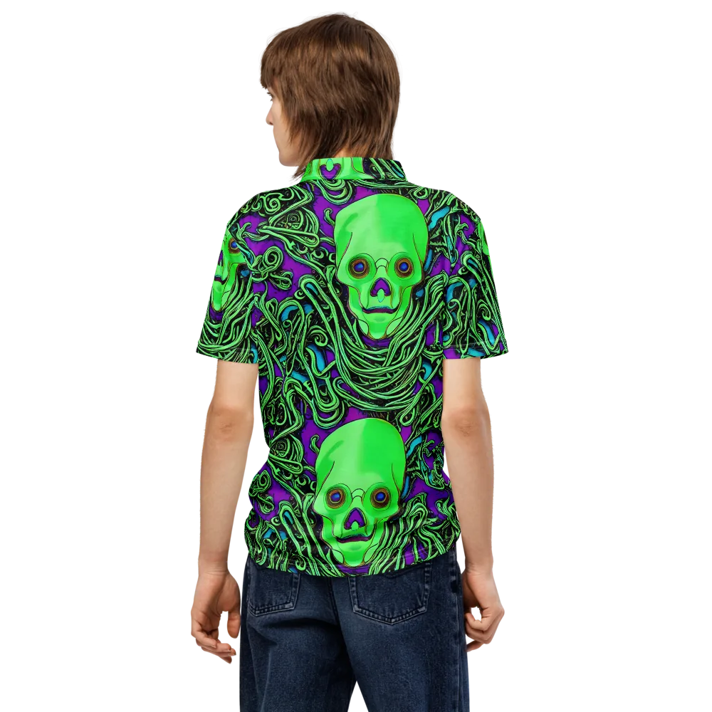 Ghostly Labyrinth on Men's Slim Fit Polo Shirt — Back