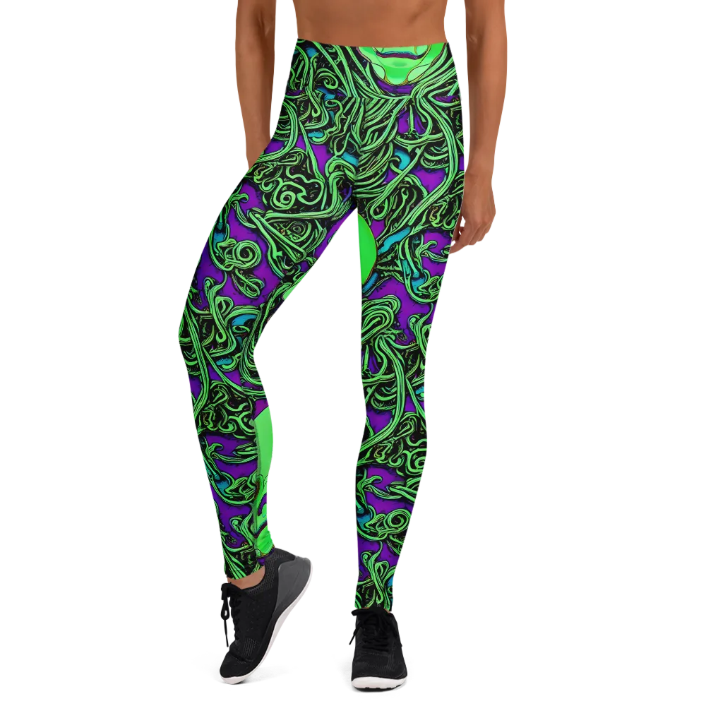 Ghostly Labyrinth on Yoga Leggings — Front