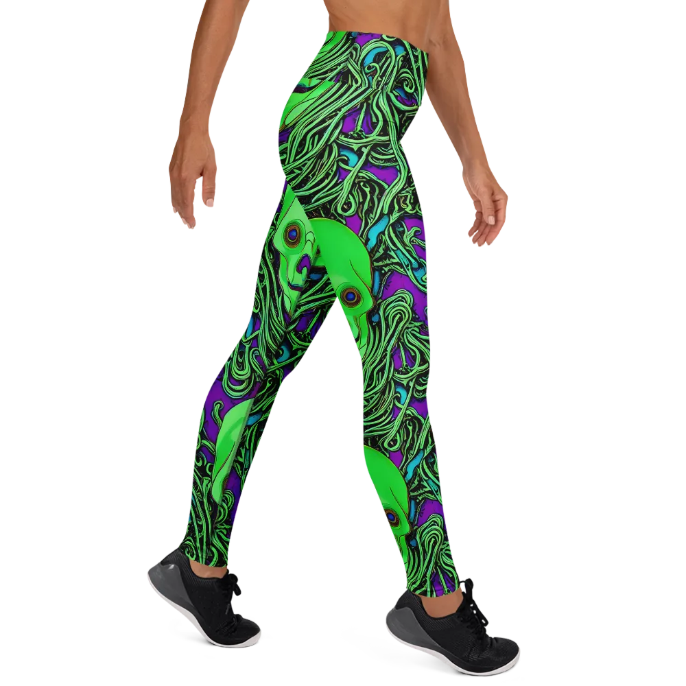 Ghostly Labyrinth on Yoga Leggings — Right