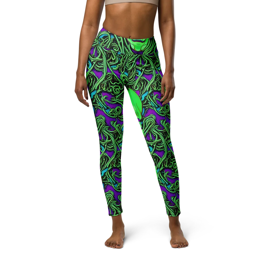 Ghostly Labyrinth on Yoga Leggings — Front