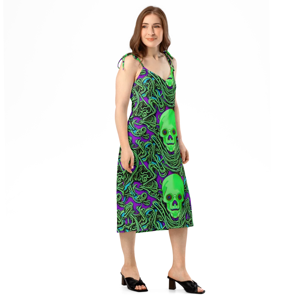 Ghostly Labyrinth on Slip Dress — Right Front