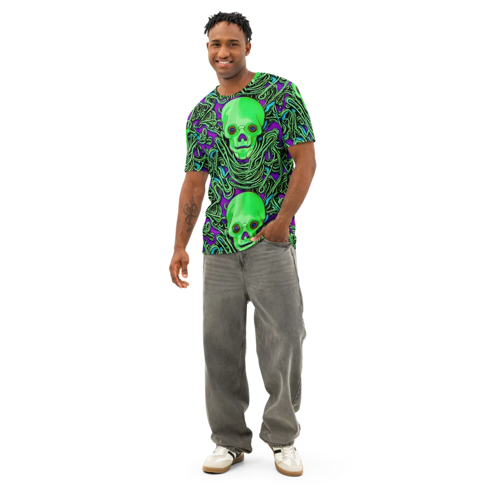 Ghostly Labyrinth on Men's Cotton Crew Neck T-Shirt — Front