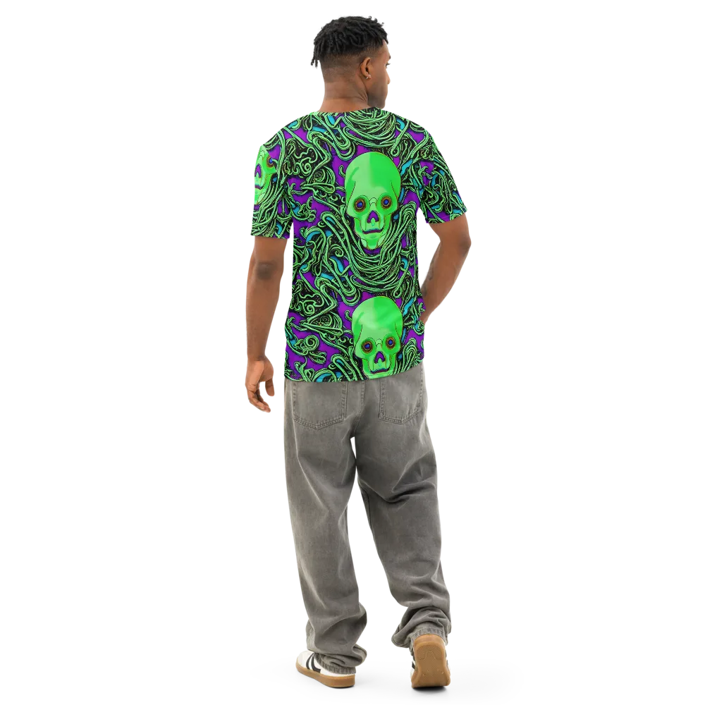 Ghostly Labyrinth on Men's Cotton Crew Neck T-Shirt — Back