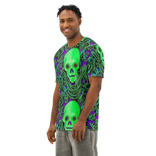 Ghostly Labyrinth on a Men's Cotton Crew Neck T-Shirt