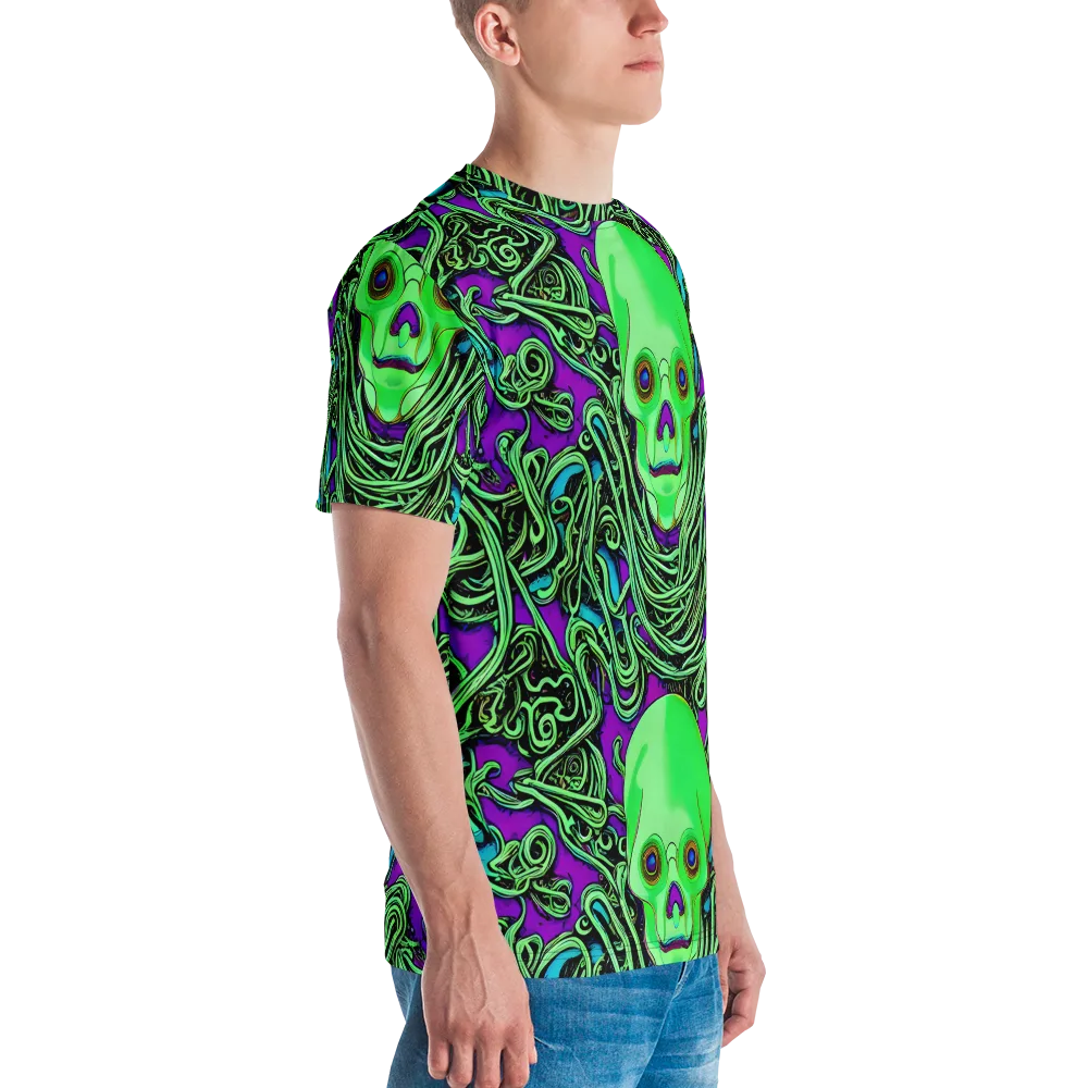 Ghostly Labyrinth on Men's Crew Neck T-Shirt — Right