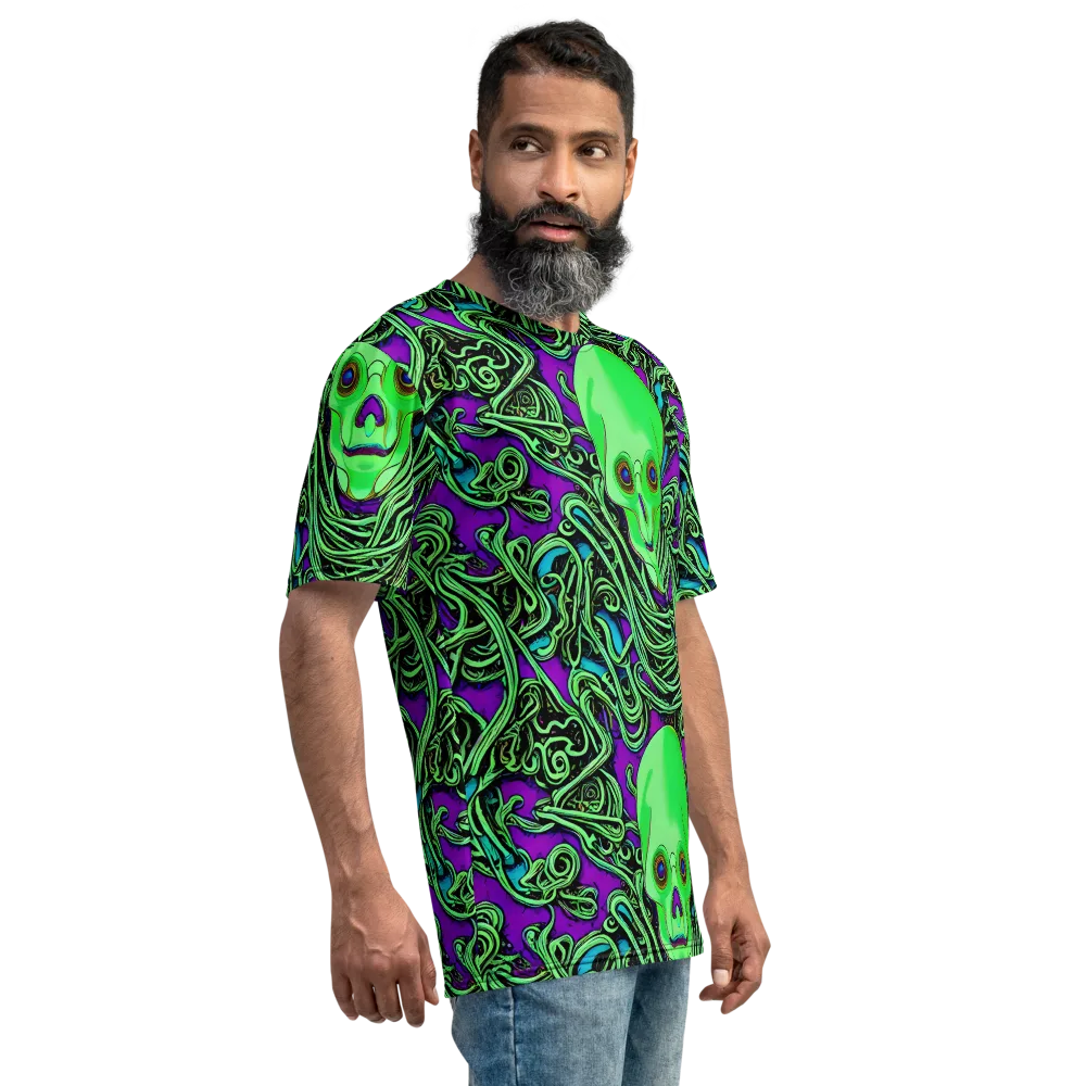 Ghostly Labyrinth on Men's Crew Neck T-Shirt — Right