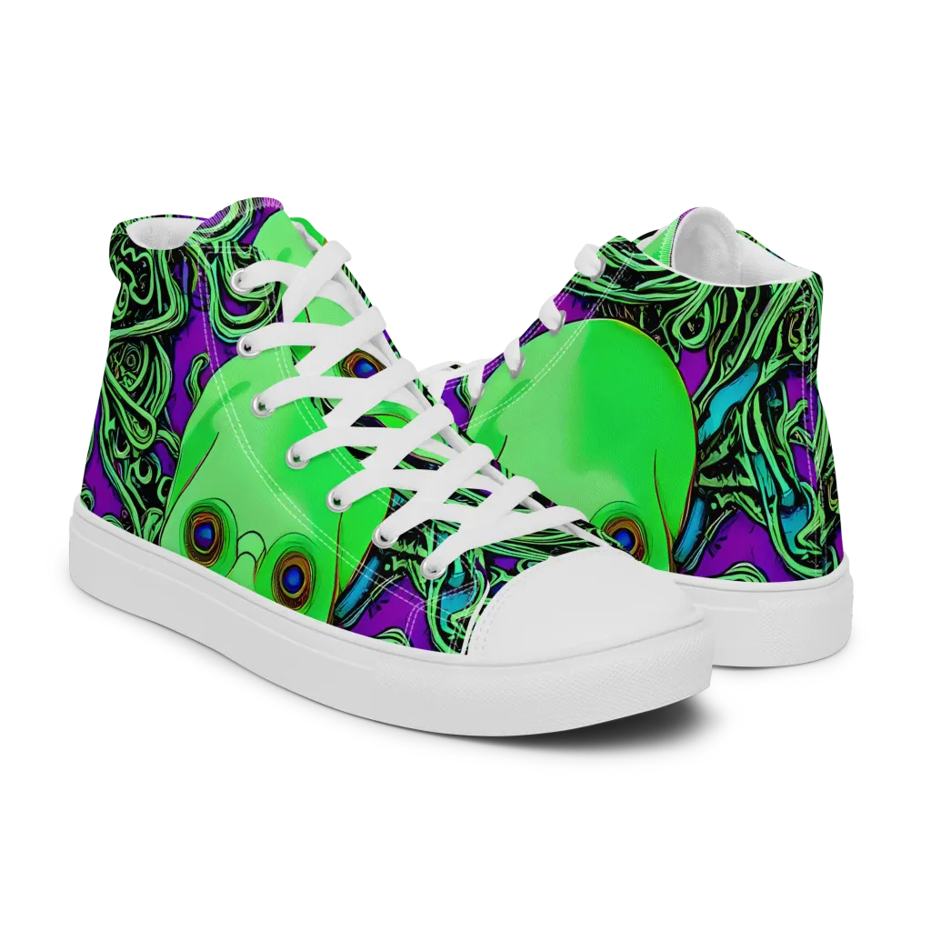 Ghostly Labyrinth on Men's High Top Canvas Shoes — Right