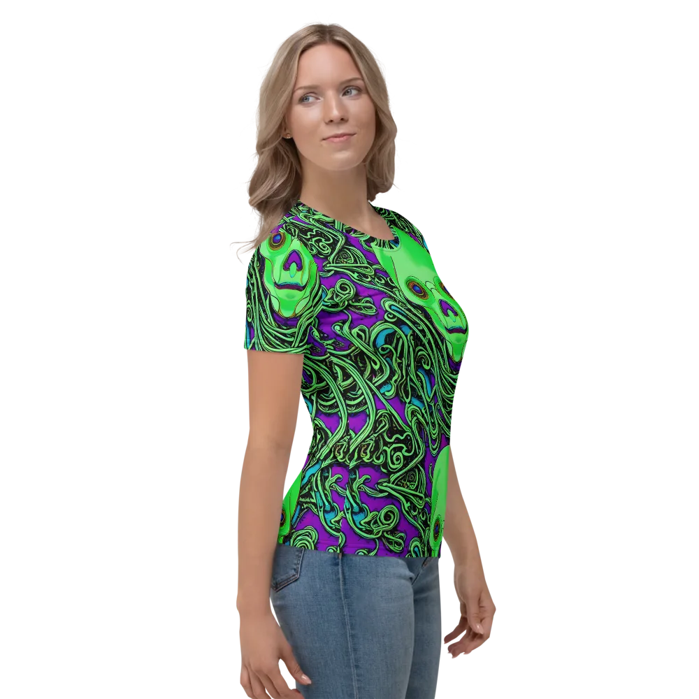 Ghostly Labyrinth on Women's Crew Neck T-Shirt — Right