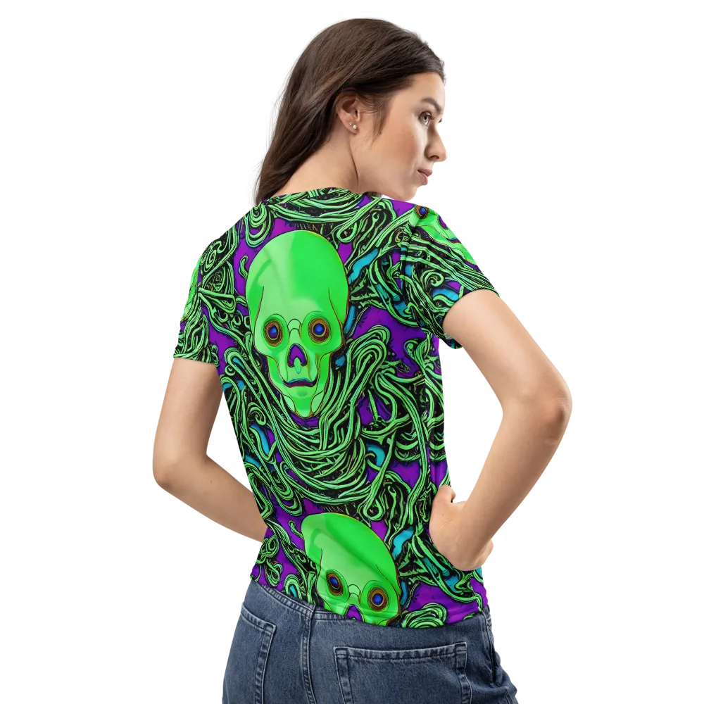 Ghostly Labyrinth on Women's Crew Neck T-Shirt — Back