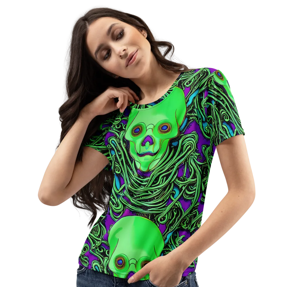 Ghostly Labyrinth on Women's Crew Neck T-Shirt — Left Front