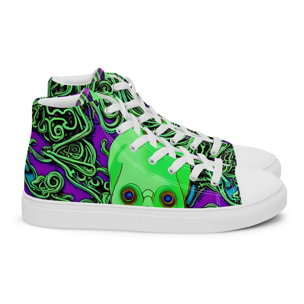 Ghostly Labyrinth on Women's High Top Canvas Shoes — Right