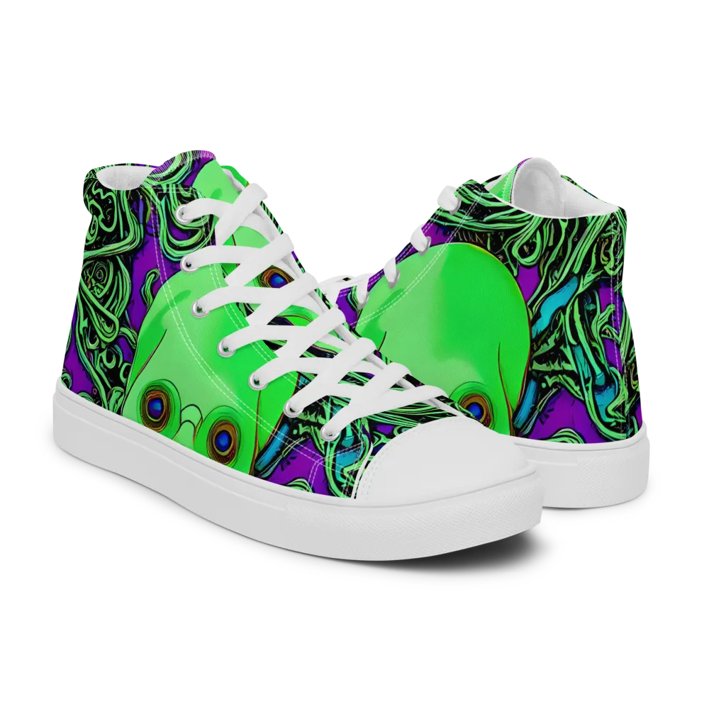 Ghostly Labyrinth on Women's High Top Canvas Shoes — Right