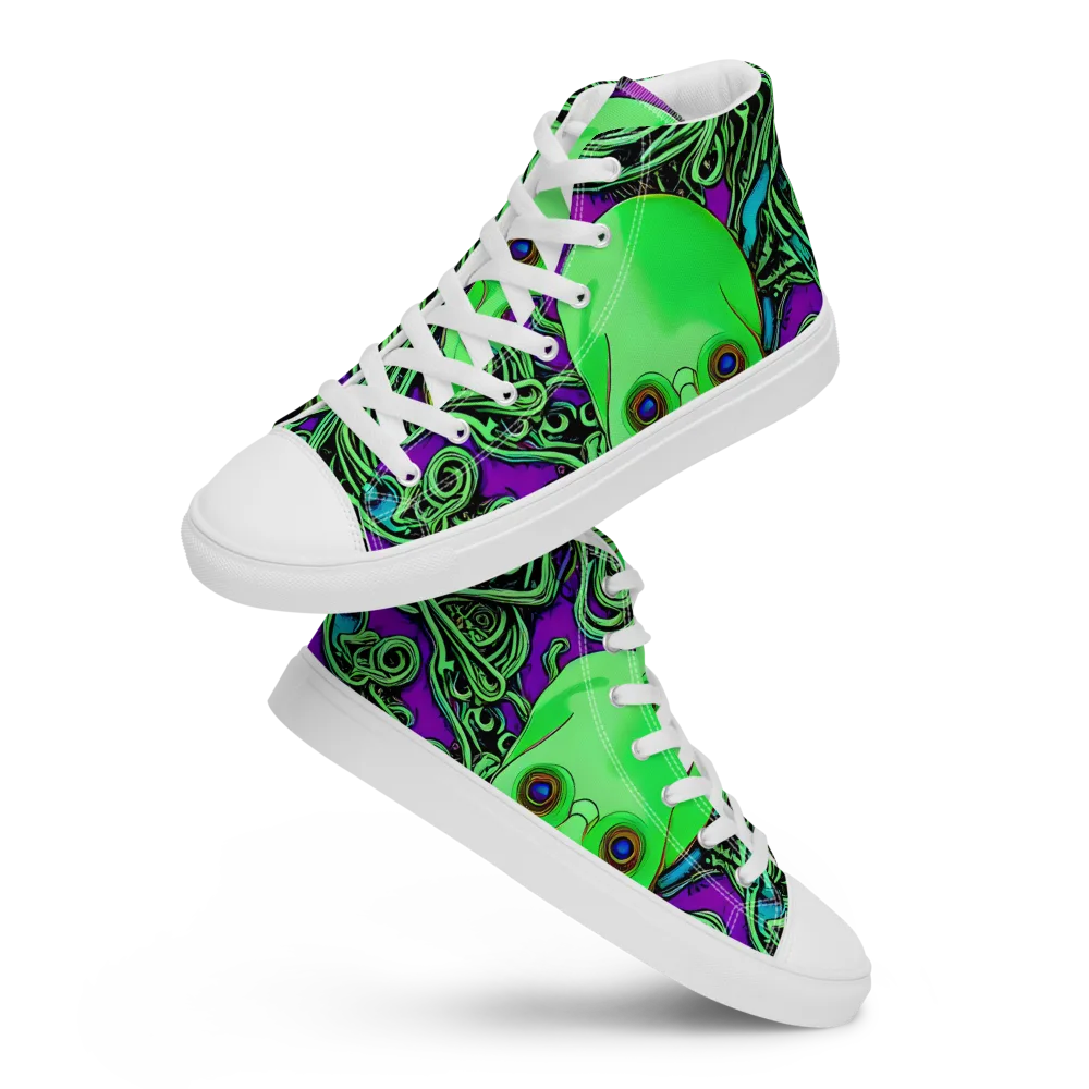 Ghostly Labyrinth on Women's High Top Canvas Shoes — Front