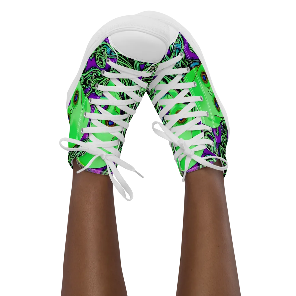 Ghostly Labyrinth on Women's High Top Canvas Shoes — Front