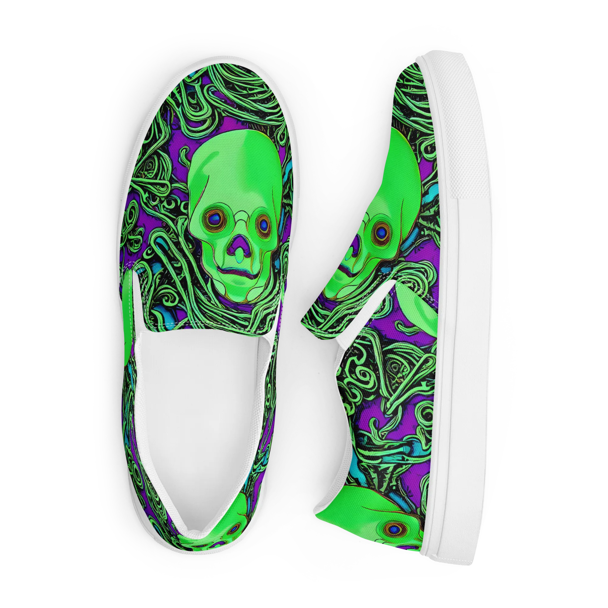 Ghostly Labyrinth on Men's Slip-On Canvas Shoes — Front