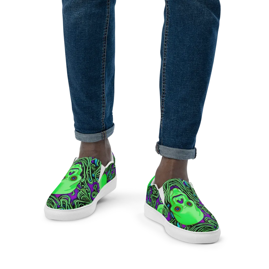 Ghostly Labyrinth on Men's Slip-On Canvas Shoes — Front