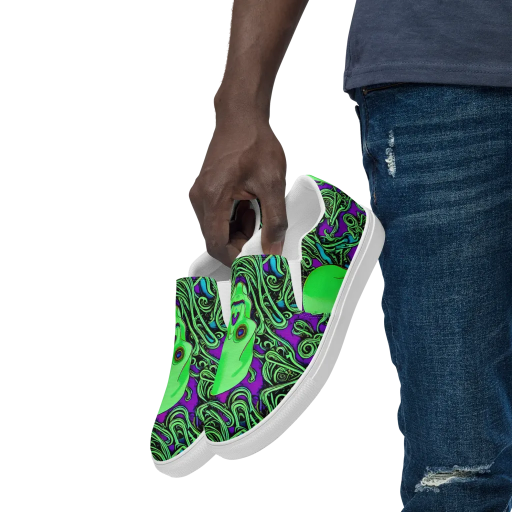 Ghostly Labyrinth on Men's Slip-On Canvas Shoes — Left Front