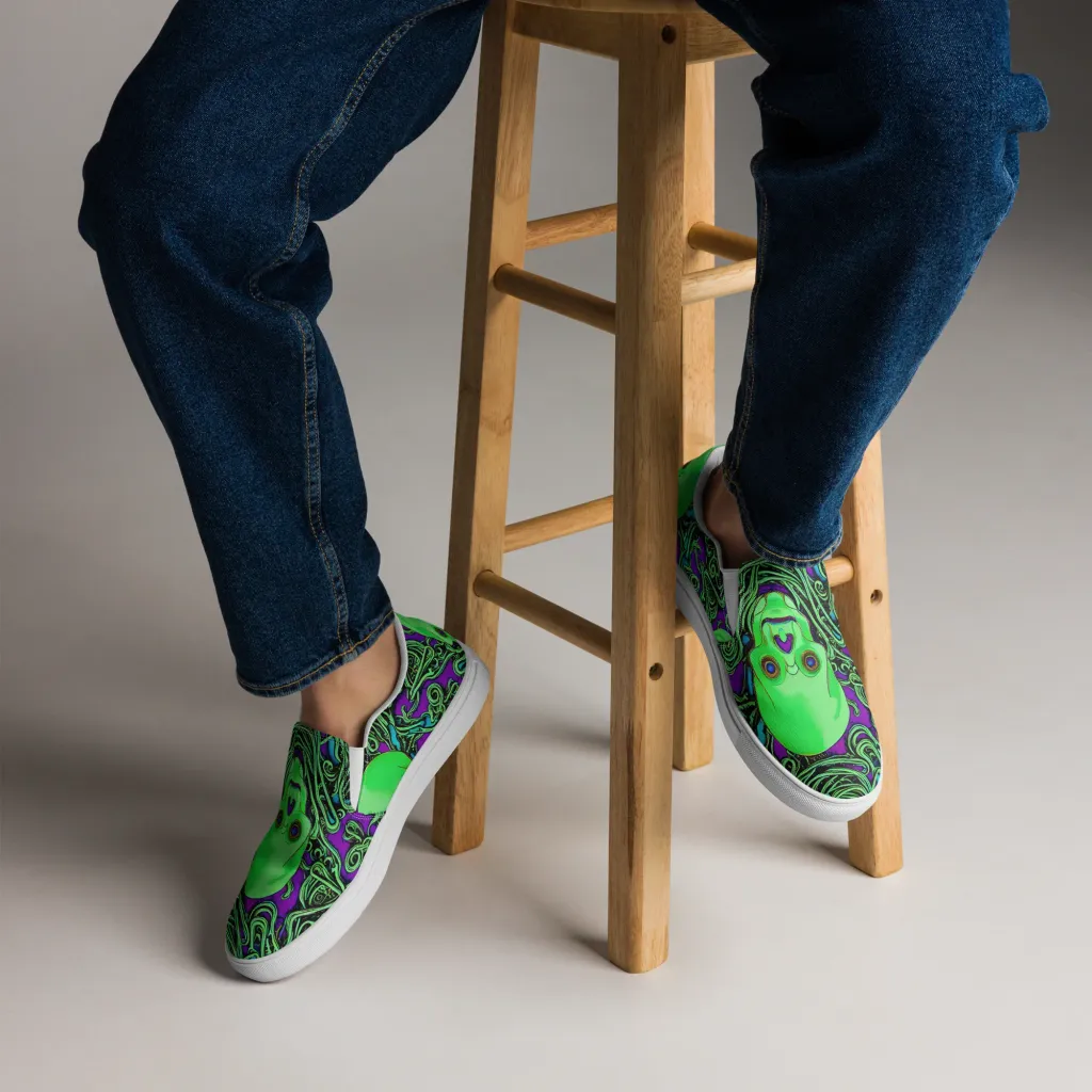 Ghostly Labyrinth on Men's Slip-On Canvas Shoes — Front