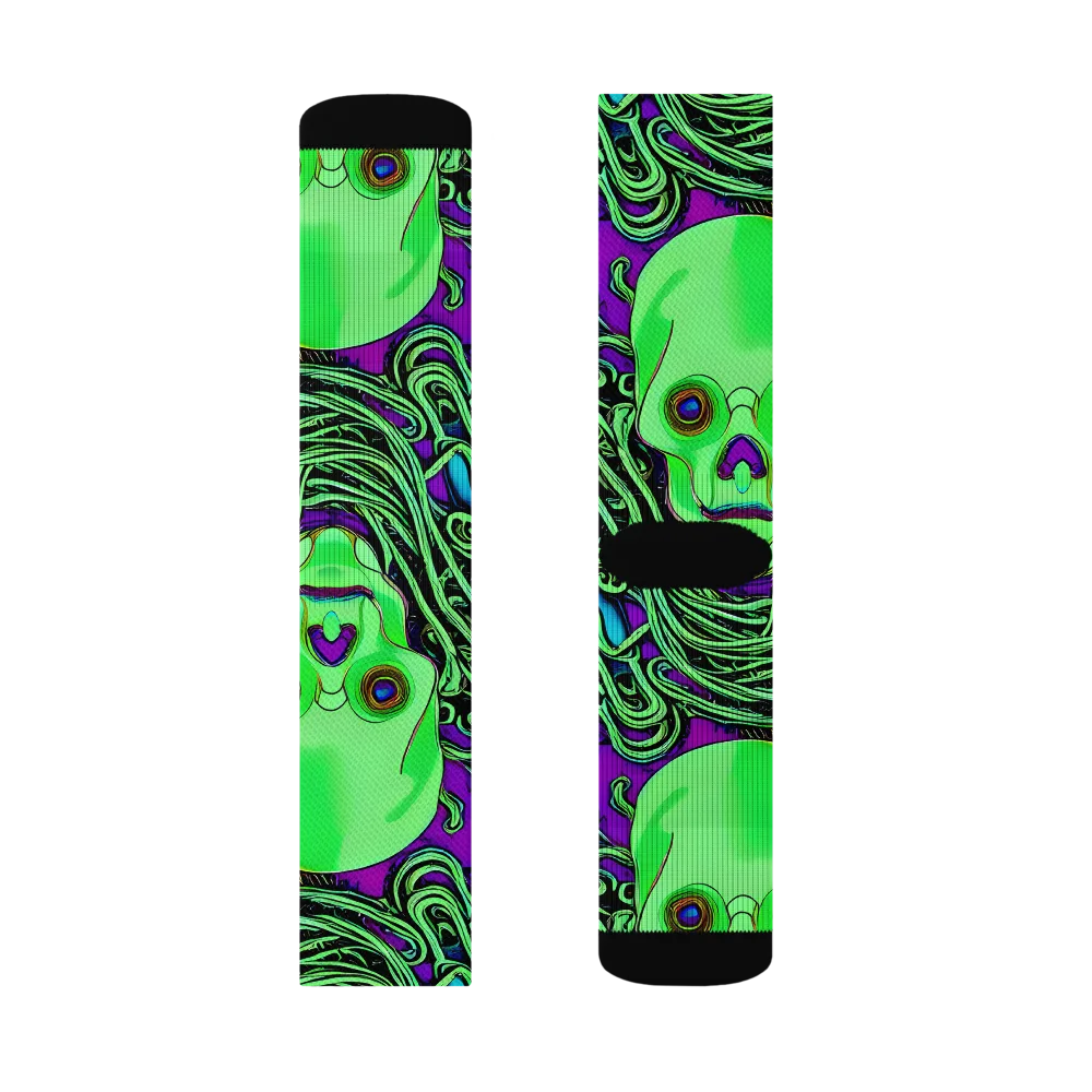 Ghostly Labyrinth on Socks — Right Sock