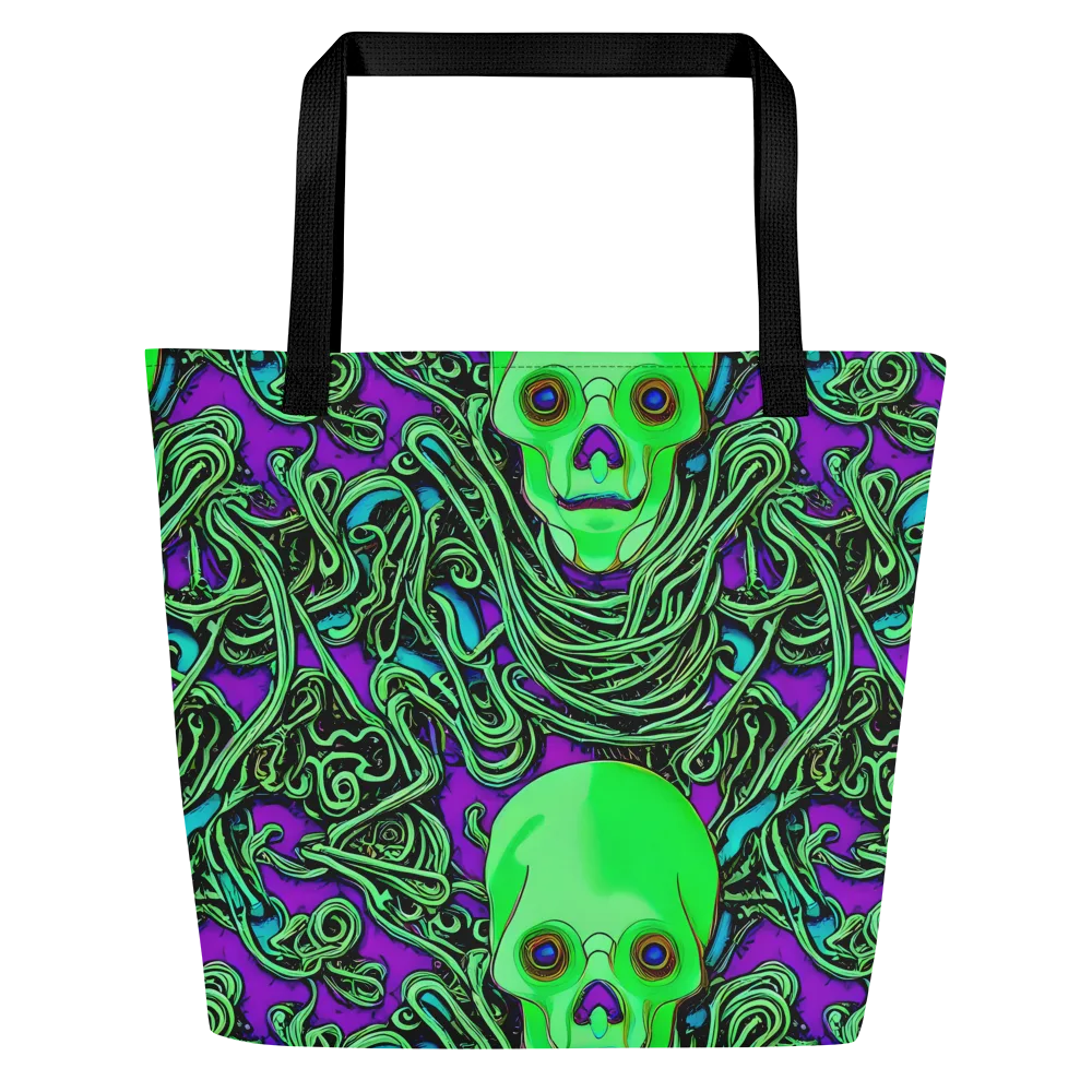 Ghostly Labyrinth on Large Tote Bag W/ Pocket — Front