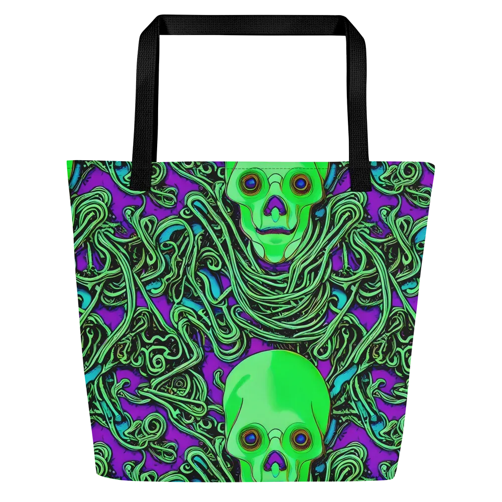 Ghostly Labyrinth on Large Tote Bag W/ Pocket — Front