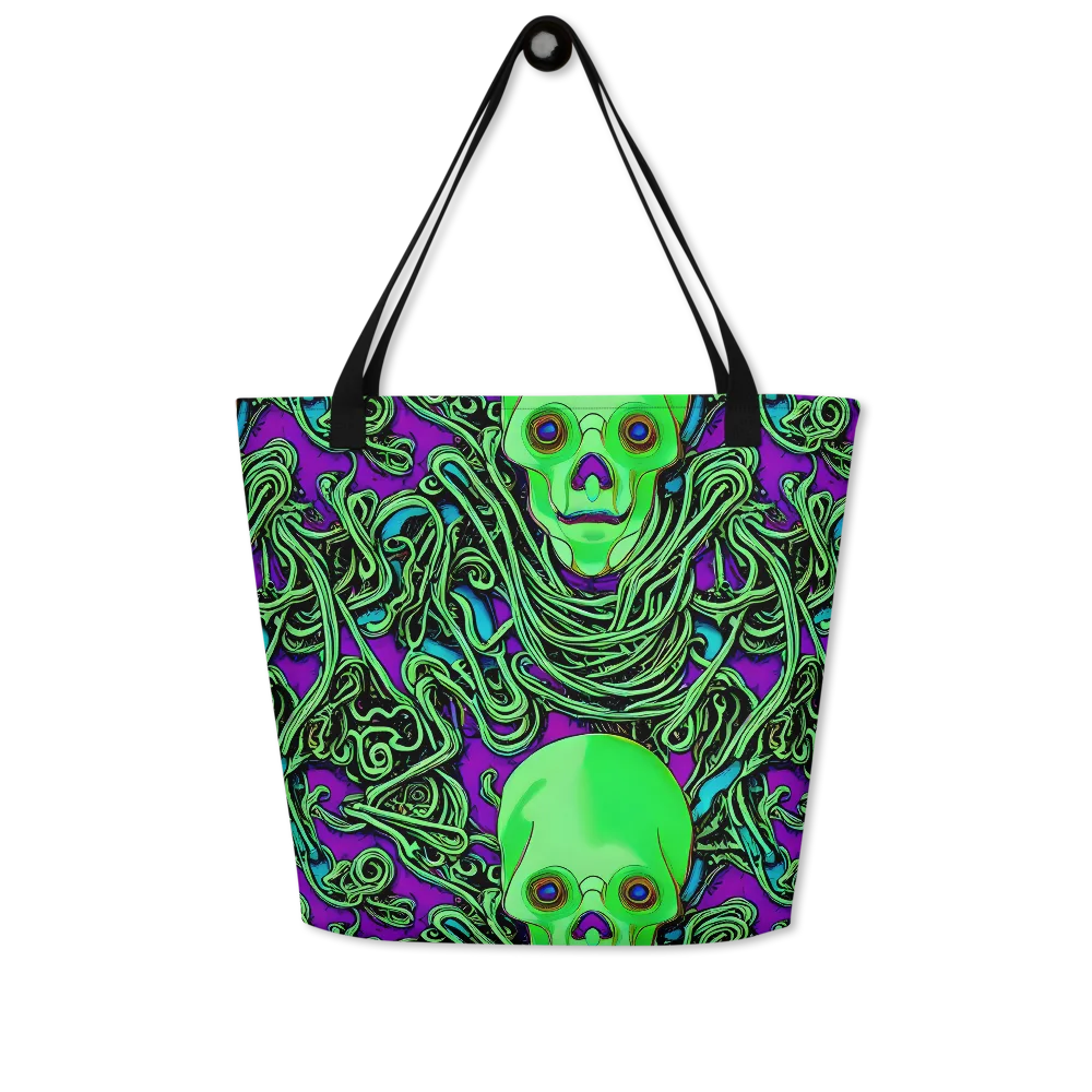 Ghostly Labyrinth on Large Tote Bag W/ Pocket — Front