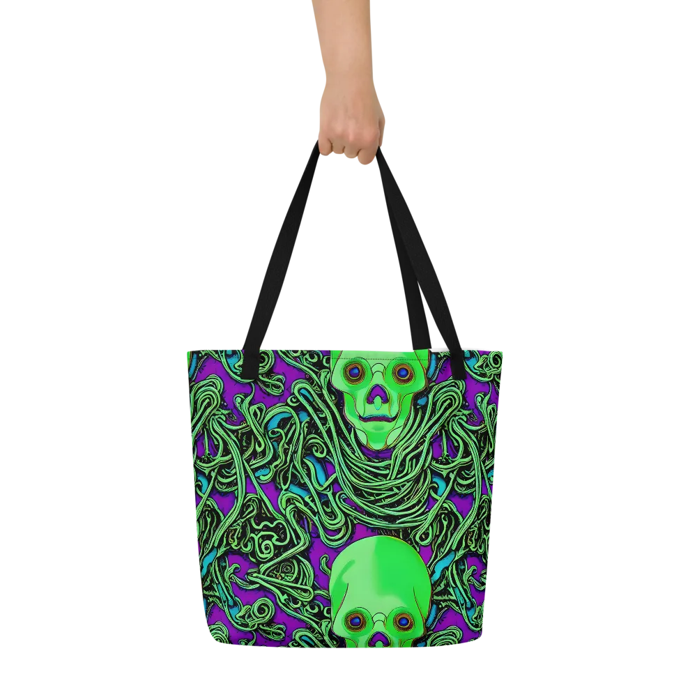 Ghostly Labyrinth on Large Tote Bag W/ Pocket — Front