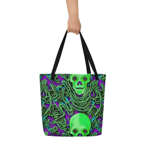 Ghostly Labyrinth on a Large Tote Bag W/ Pocket